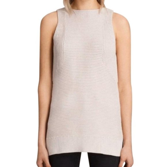 All Saints Sweaters - AllSaints Arleta Knit Tunic Cream Sleeveless Sweater size XS